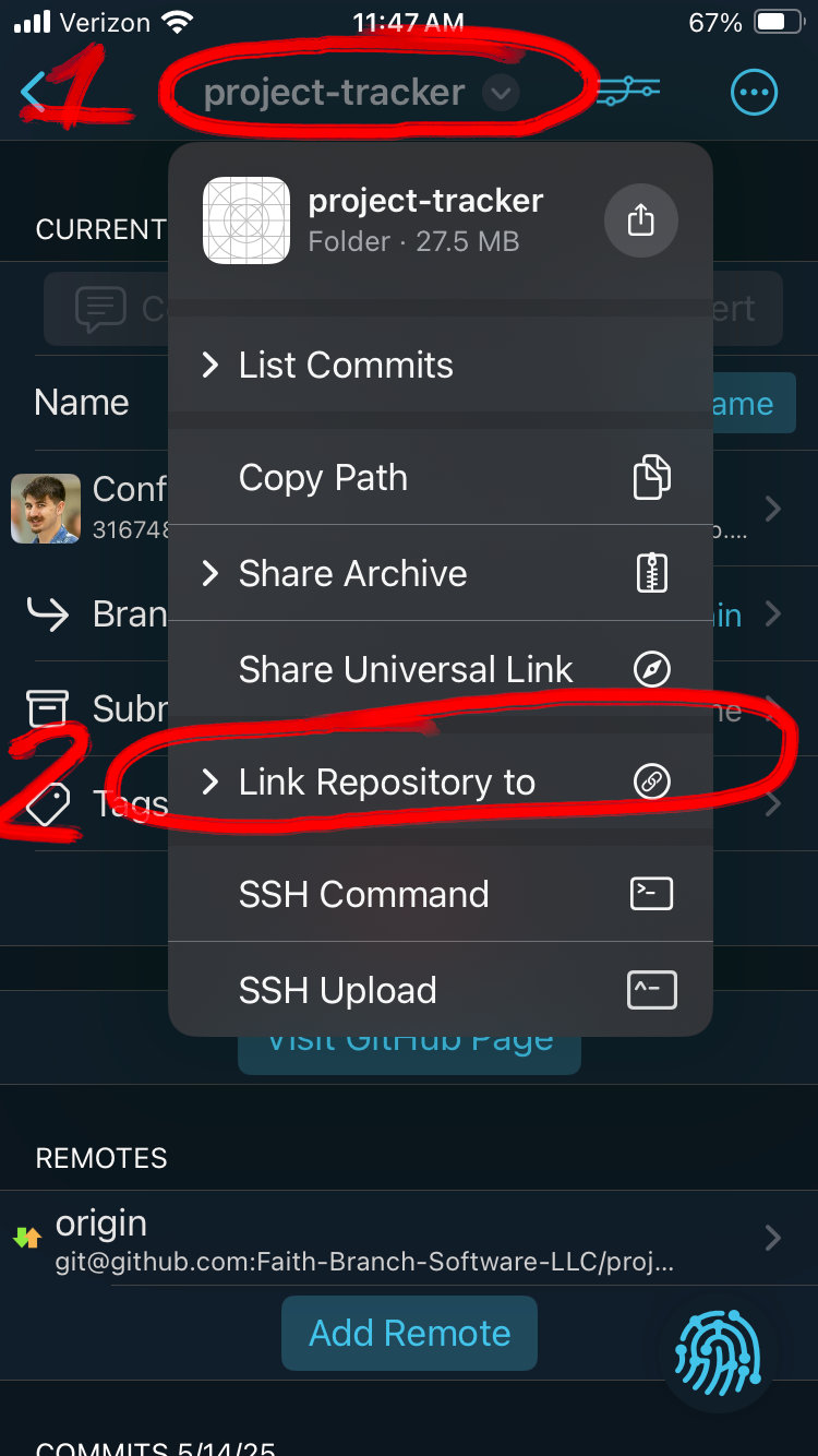 link repository to